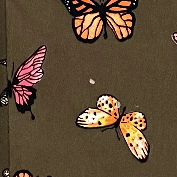 Abercrombie & Fitch Olive Butterfly Mini Dress Size Small - Picture 12 of 12